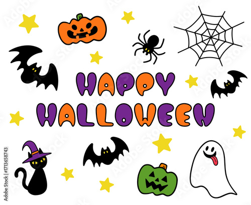 ハロウィンのイラストセット