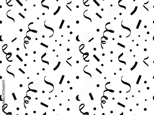 Vibrant seamless pattern festive confetti streamers celebration background texture