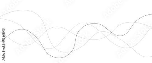Abstract wavy black and white curved lines.