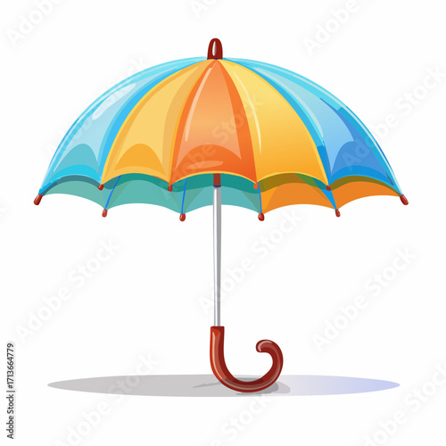 A colorful umbrella, designed to protect you from the rain and sun, perfect for any weather condition, adding a touch of brightness to your day