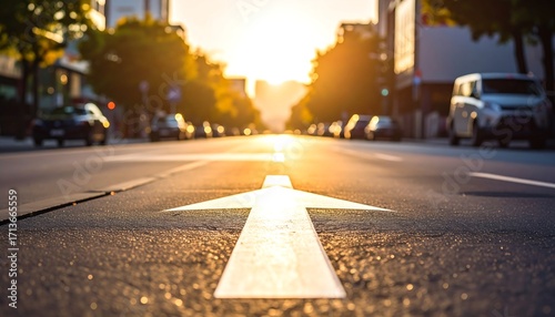 City street at sunrise