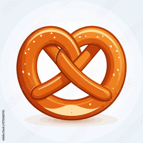 Oktoberfest Icon Vector Illustration of a Pretzel, Perfect for Bavarian and Beer Festival Designs