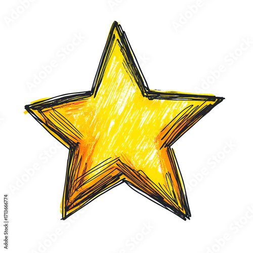 Hand-drawn yellow star