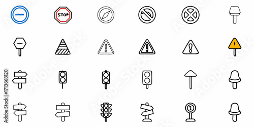 Collection of various outline icons featuring fire, heat, cooking and outdoor related symbols and objects
