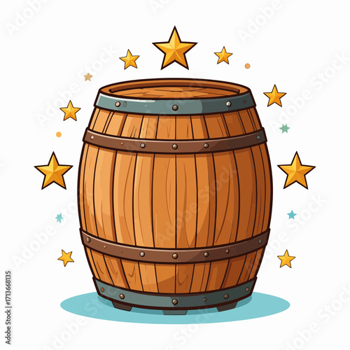 Oktoberfest icon vector Icons of pretzel, beer, Bavarian hat Barrel surrounded by stars, illustration