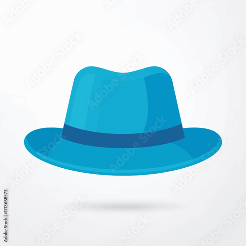 Classic blue fedora illustration, a versatile design for an Oktoberfest icon vector. Icons of pretzel, beer, Bavarian hat for a festive German theme