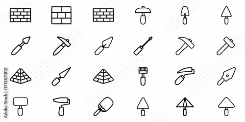 Illustration showing a variety of food items and cooking related objects in a simple line drawing style