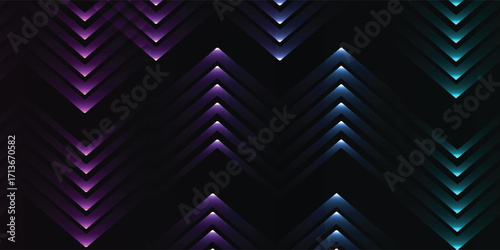 Abstract geometric pattern featuring repeating chevron shapes in vibrant colors.