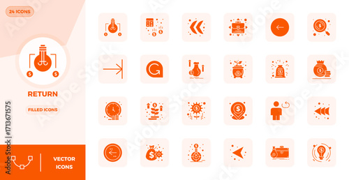 Return Exclusive Vector Set featuring 24 Glyph Filled PIXEL Perfect 128x128 Icons