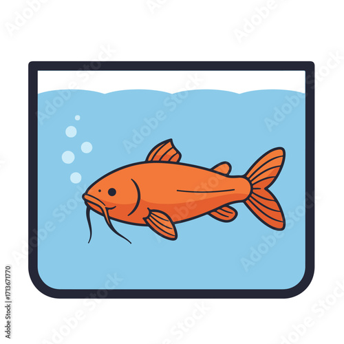 Goldfish gracefully swim in a peaceful tank, ideal for aquatic backgrounds in presentations, articles, websites, and educational materials.