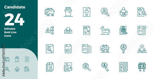 Candidate Essential Vector Set including 24 PIXEL Perfect Bold Line 128x128 Icons