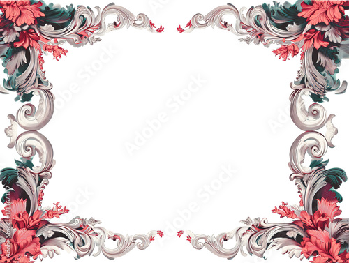 Ornate floral frame with carvings