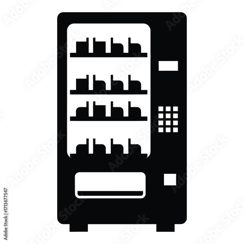 Modern vending machine with digital display and keypad for snacks and drinks
