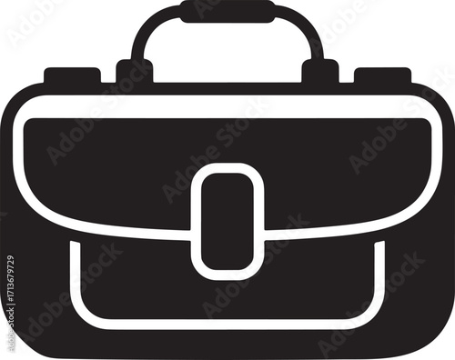 Classic Black Briefcase Vector Illustration Showcasing Professional Business and Corporate Style Design