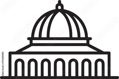 Dome Silhouette Icon A Symbol of Architectural Grandeur and Structural Engineering