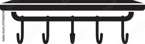 Elegant Wall Shelf with Hooks for Stylish Storage and Organization in Home Interior Spaces