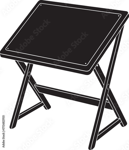Folding Table Vector Illustration for Home, Office, and Events with Portable Design