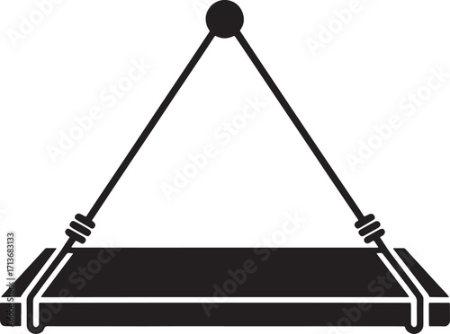 Hanging Shelf Vector Illustration with Rope Support for Rustic or Industrial Decor Projects