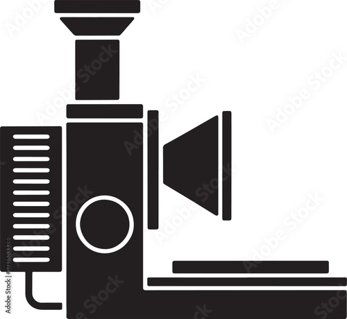 Industrial Milling Machine Silhouette Vector Illustration for Manufacturing and Engineering Designs