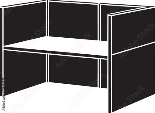 Open Office Cubicle Illustration for Collaborative Workspace and Modern Office Environment
