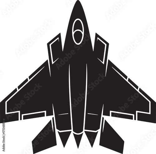 Stealth Fighter Jet Silhouette Vector Illustration for Military and Aviation Designs