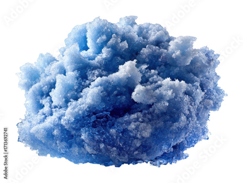 Cloudy blue formations in nature abstract creative perspective isolated on transparent background