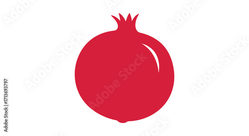 A vibrant red pomegranate illustration isolated on a clean white background
