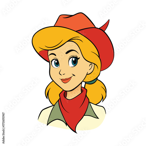 A fierce cowgirl outlaw stares boldly, her bandana covering her face, eyes sharp and daring, capturing the wild spirit of the frontier in this striking portrait.

