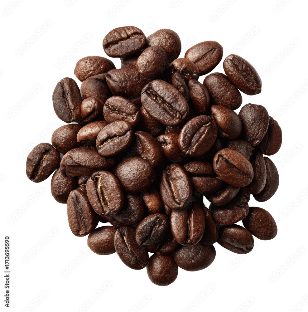 Obraz premium Brewing fresh coffee beans kitchen food natural light isolated on transparent background