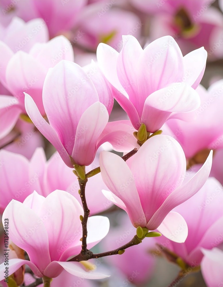 Obraz premium Close-up of blooming magnolia flowers