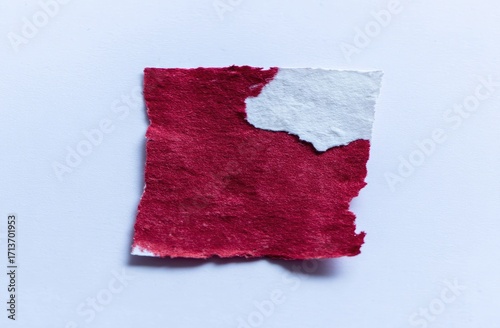 Wallpaper Mural Red and white paper square, torn edges, irregular color Torontodigital.ca