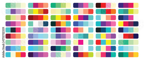Vector art of colorful swatches of various color palettes