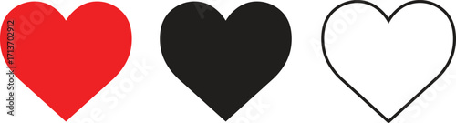 Heart vector icon set