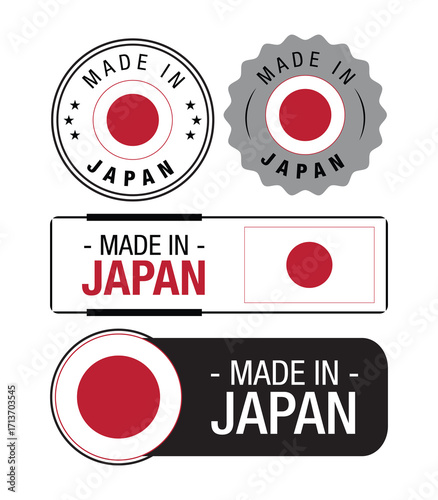 Vector art of made in japan labels and stamps