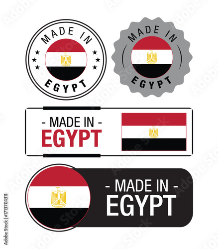 Vector art of made in egypt labels and stickers