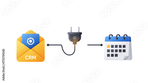 Advanced Seamless CRM Email Integration with Calendar Scheduling and Automation for Enhanced Productivity and Client Management,with white Transparent background