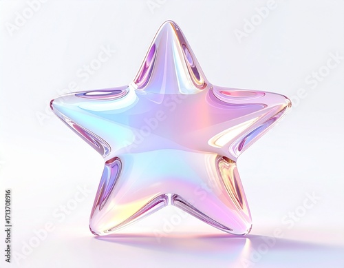 ガラスの星アイコン パステル CG画像素材