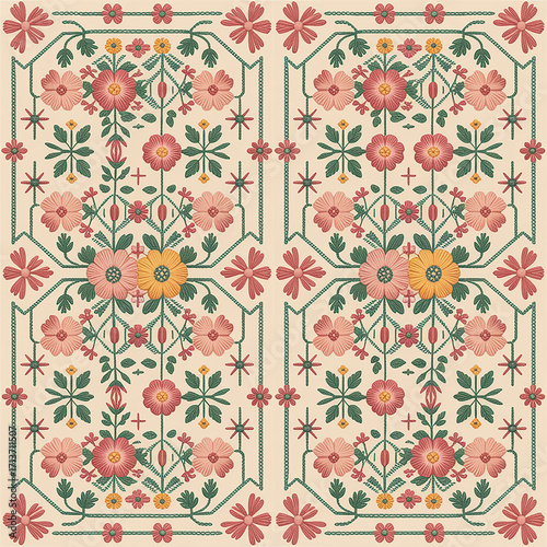 Embroidery Inspired Digital Paper