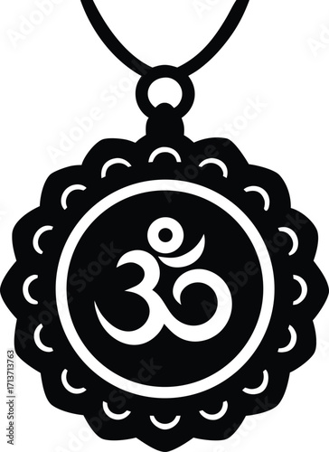 Embossed or engraved om aum locket design