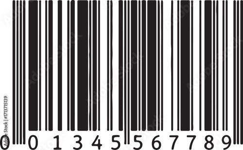 Black and white barcode for product identification and retail scanning