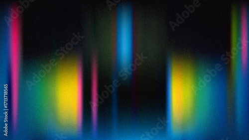 Abstract Colorful Light Leaks with Noise Texture:  Dark Blue, Teal, and Yellow Gradient Background.