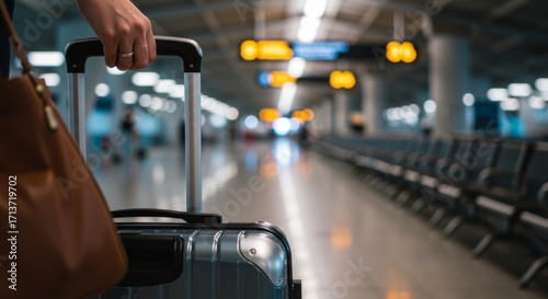 The Start of a Journey: A Hand on a Suitcase Handle