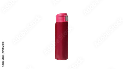 Red Thermos Bottle with Pink Lid