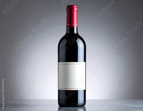 Studio shot of a red wine bottle