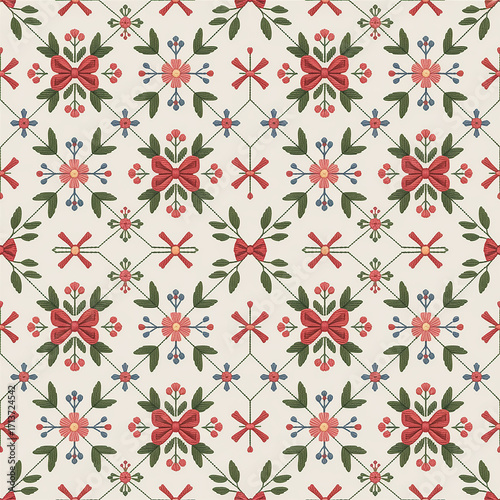 Needlepoint Seamless Pattern For Digital Print