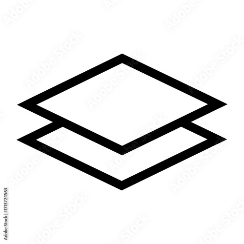 Vector Double Layers Icon – Stacked Layer Symbol for Interface, Organization, Digital Filing, and Application Design