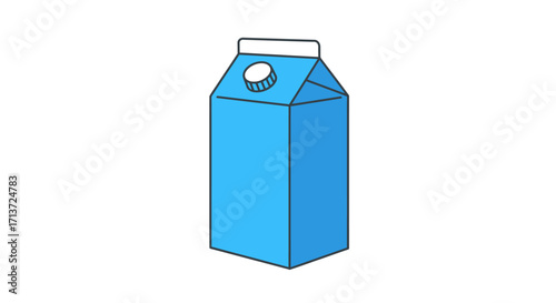 A simple vector illustration of a blue milk or juice carton with a white screw cap, isolated on a plain white background.