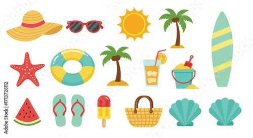 Summer Vacation Beach Holiday Elements.