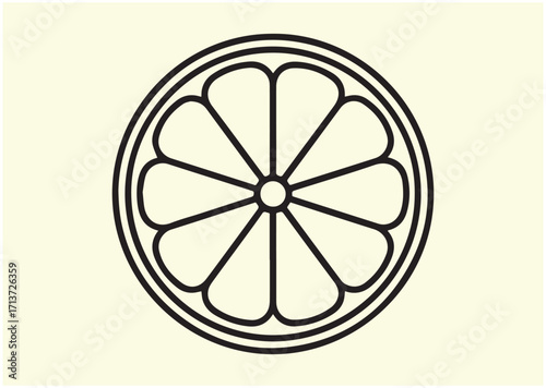 Orange slice line art vector