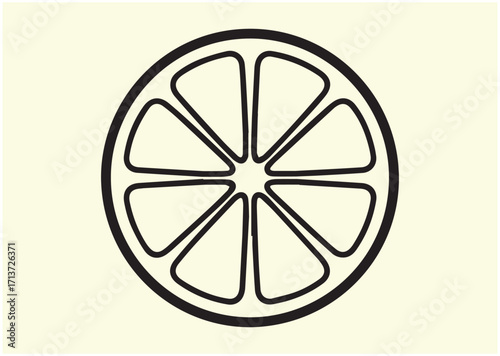 Orange slice line art vector
